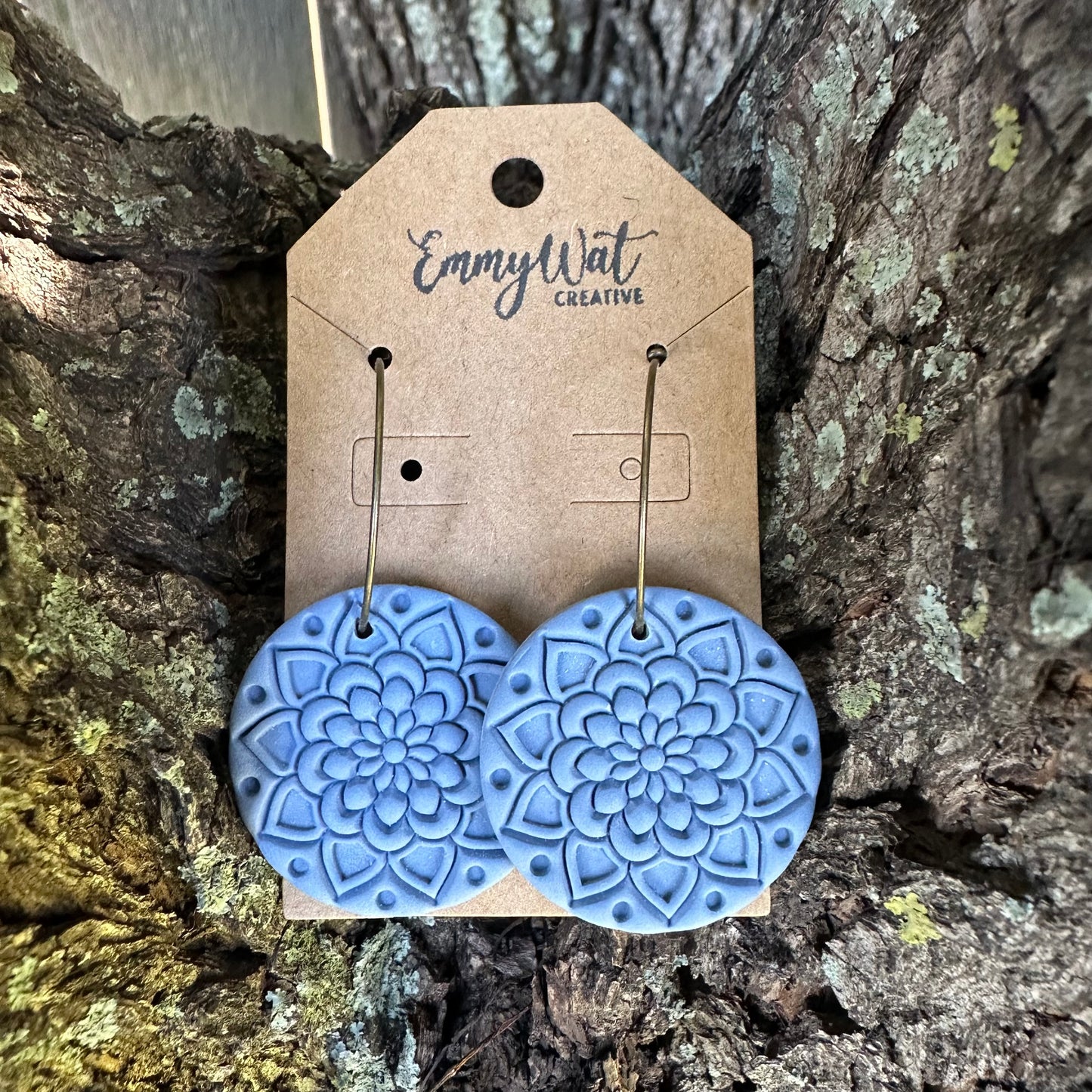 Periwinkle Mandala Hoops