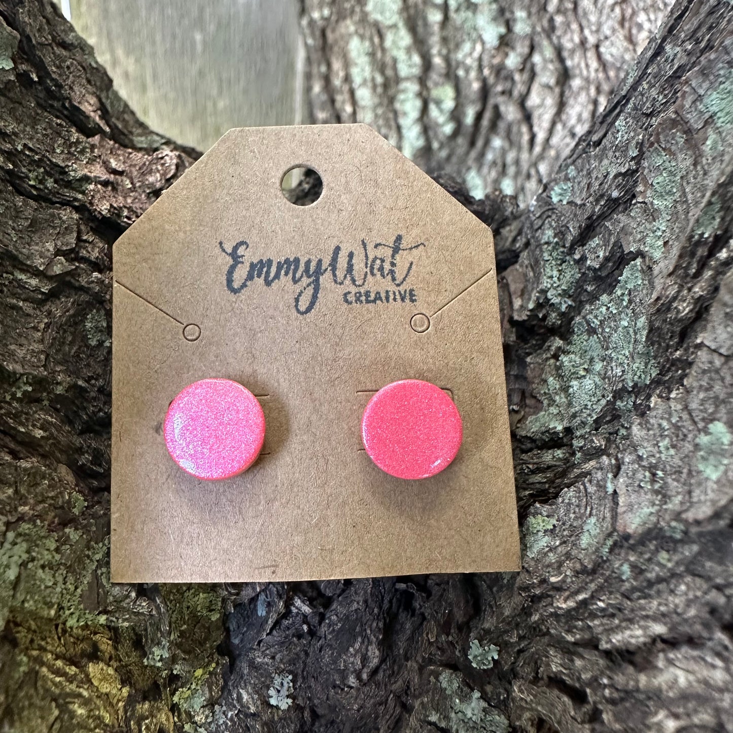 Round Salmon Pearl Studs