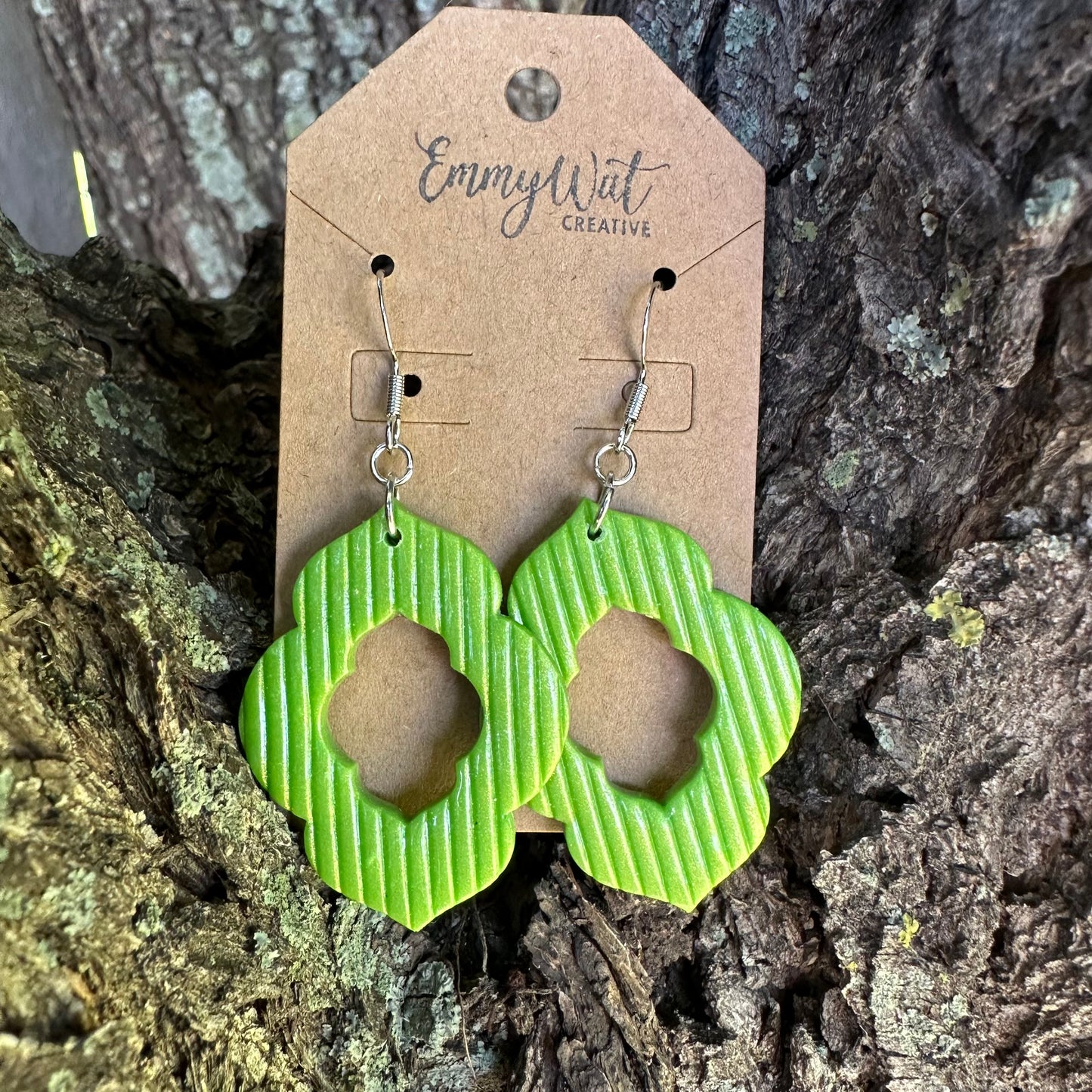 Bright Green Quatrefoil