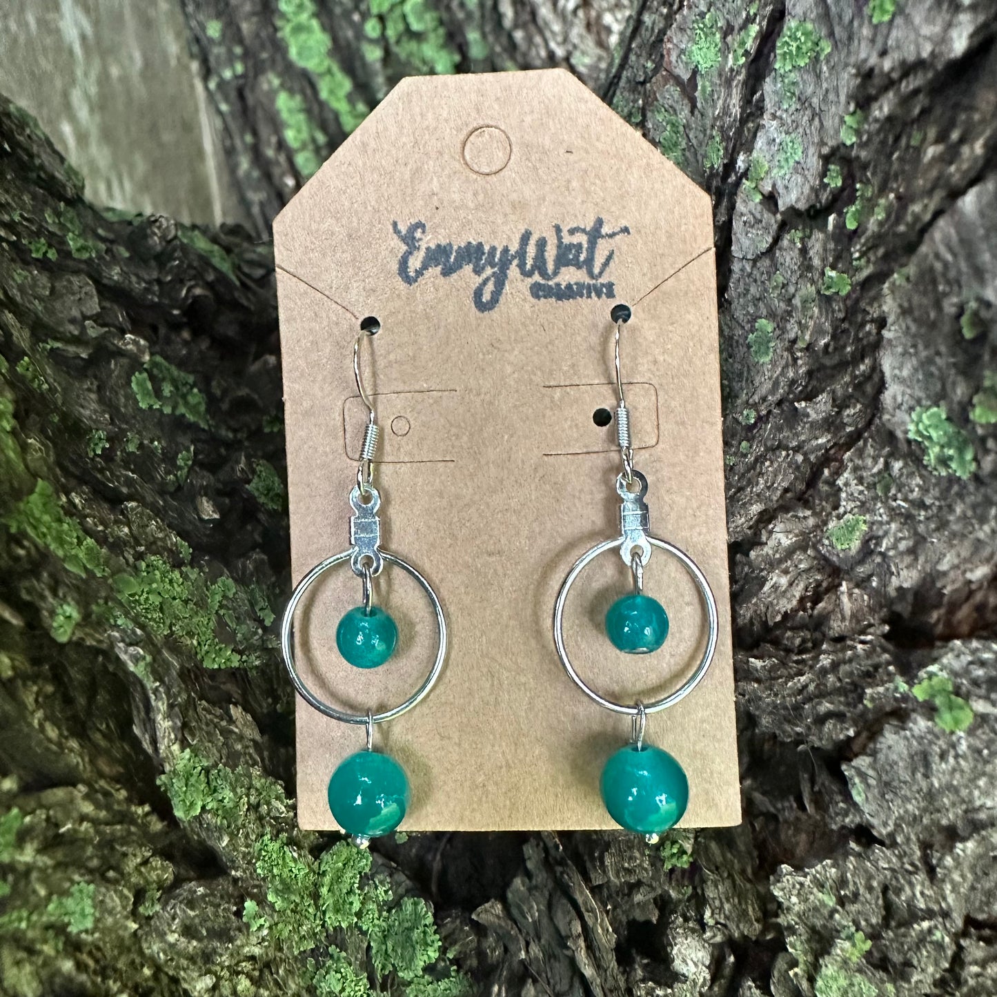 Teal Beaded Earrings