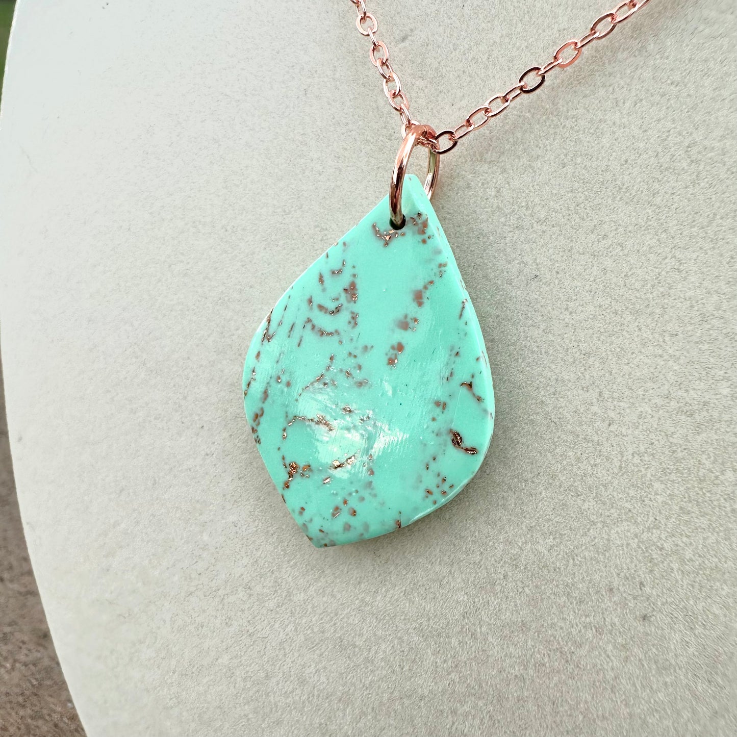 Mint and Rose Gold Necklace