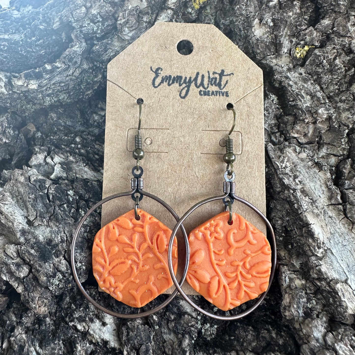 Embossed Orange Hexagons