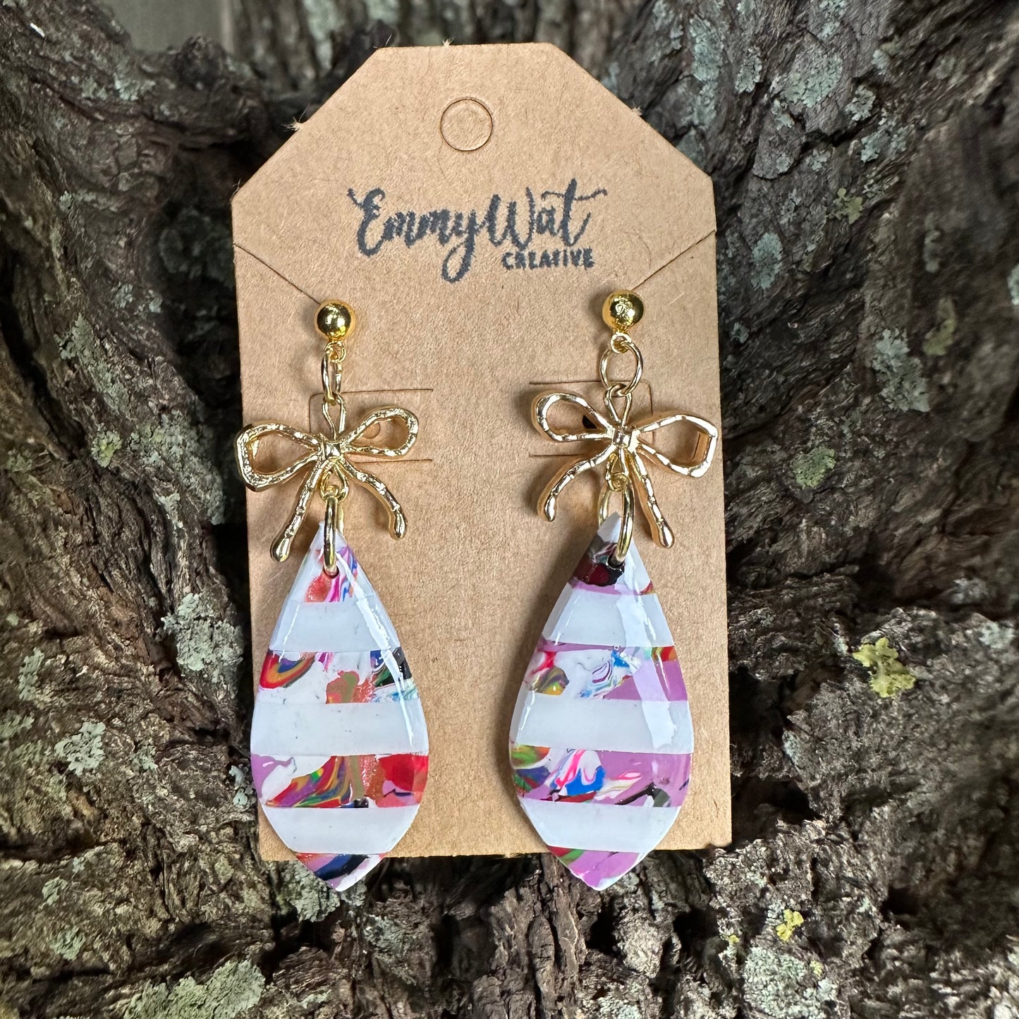 Striped Teardrop Earrings
