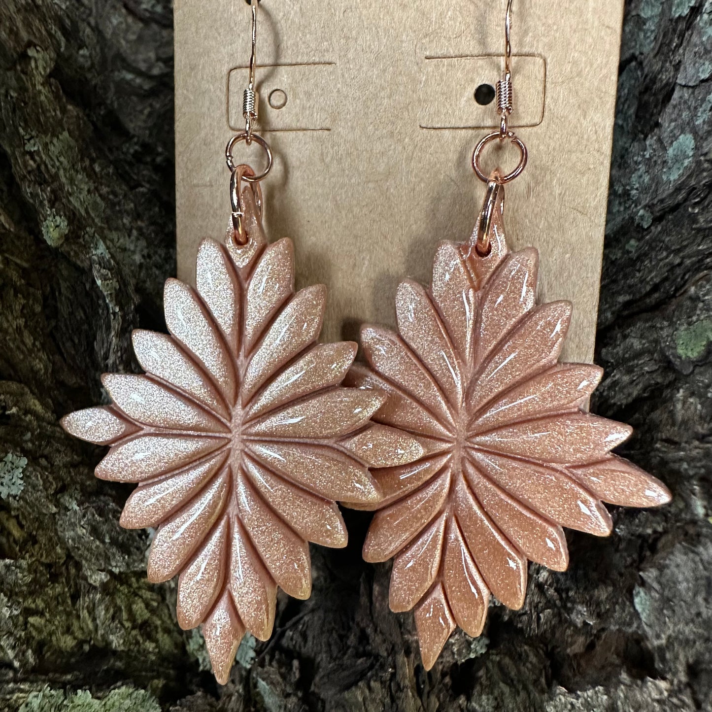 Shimmering Rose Gold Statement Earrings