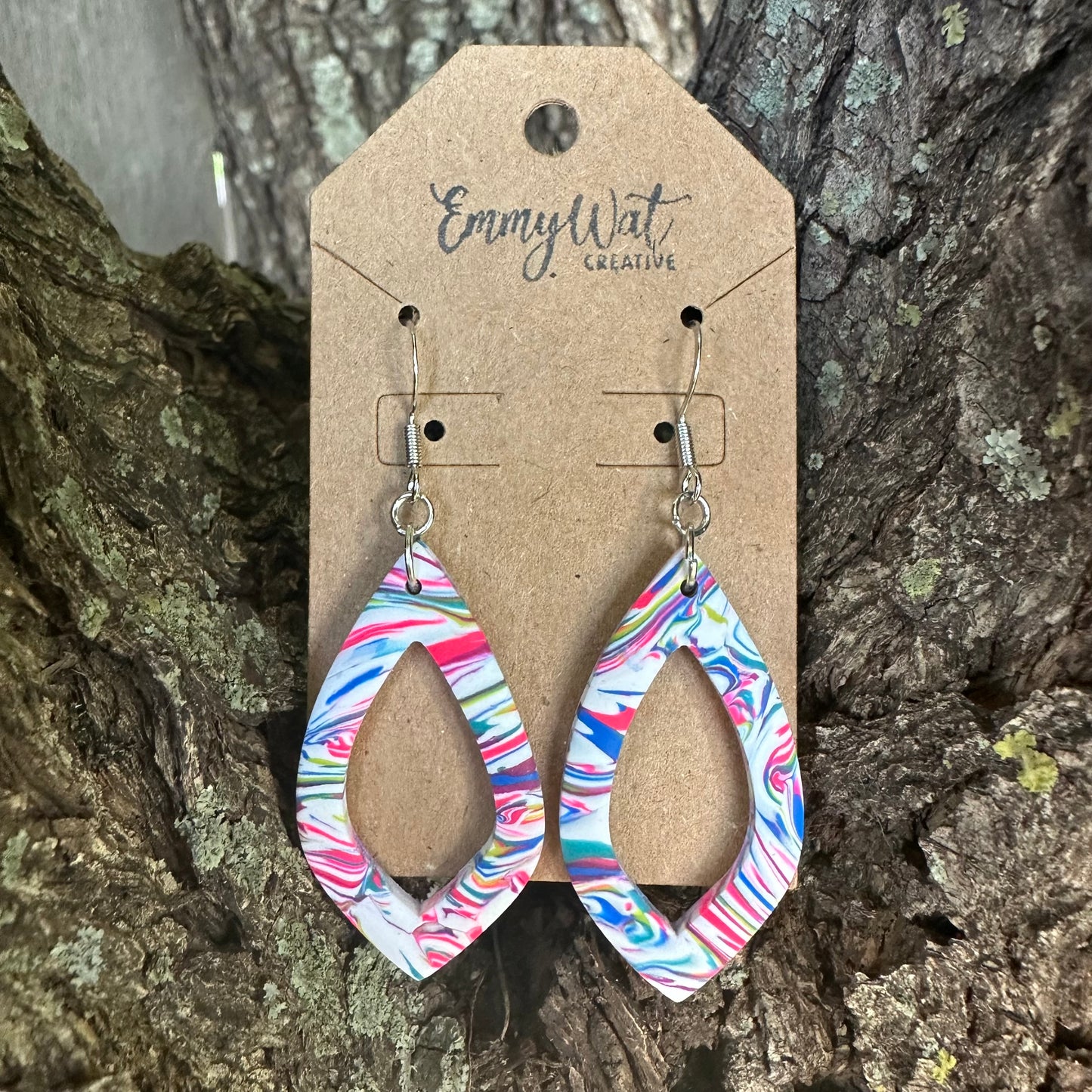 Neon Swirl Open Teardrops