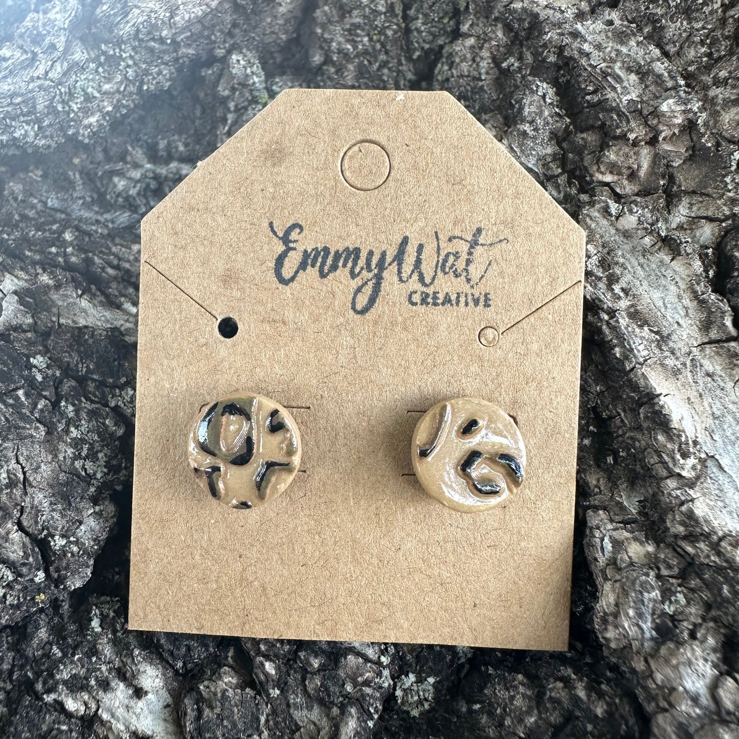 Leopard Circle Studs