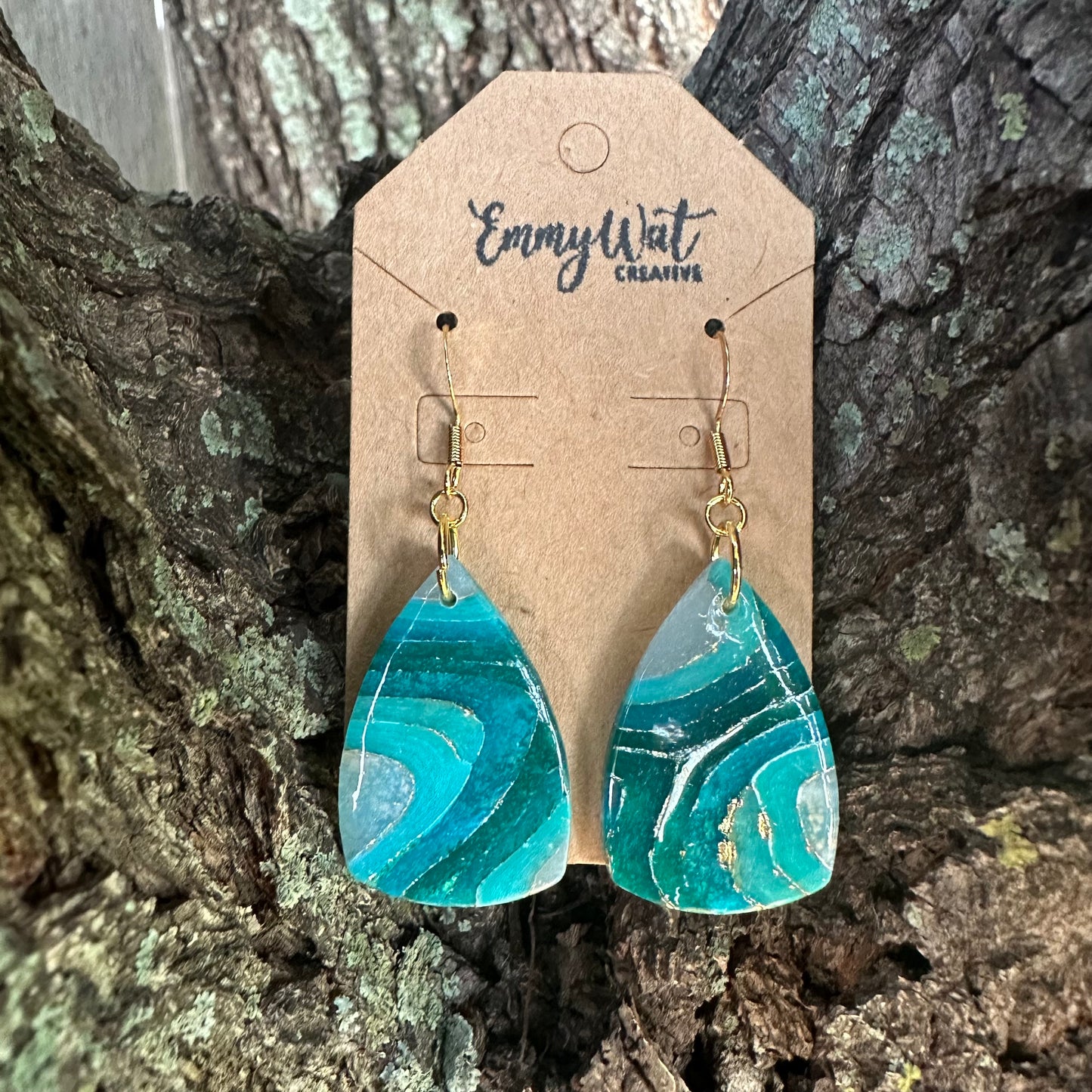 Teal Geode Teardrops
