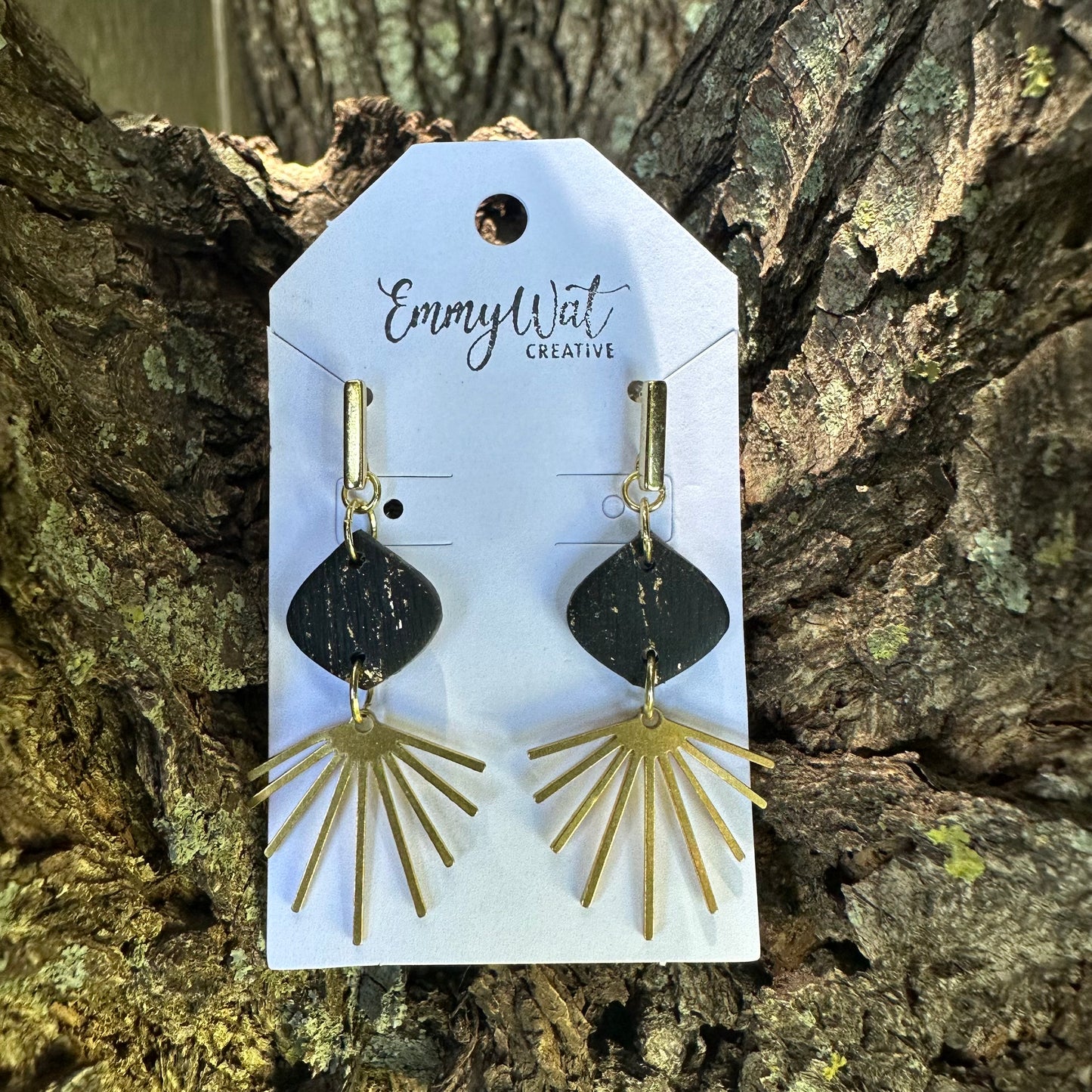 Black and Gold Sunburst Drops