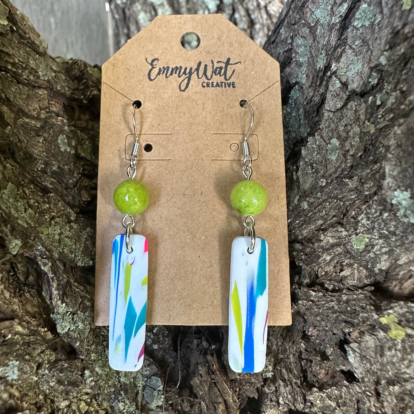 Neon Swirl Bar Dangles