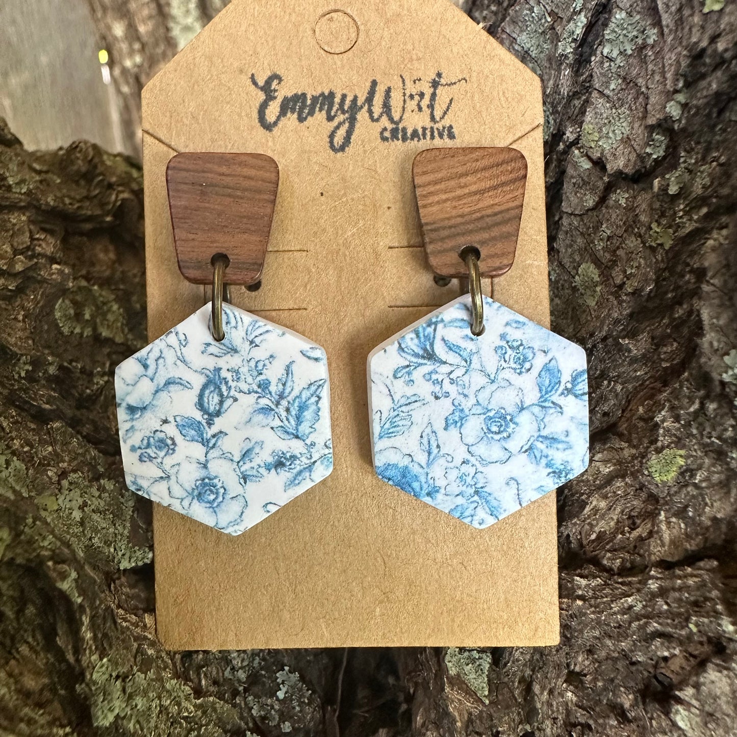 Blue Toile Hexagons