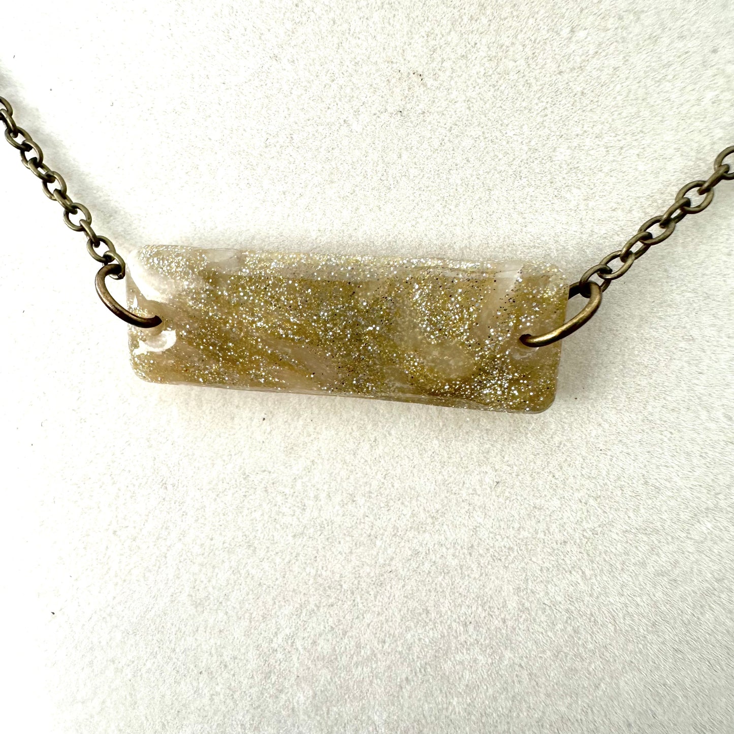 Gold Swirl Bar Necklace