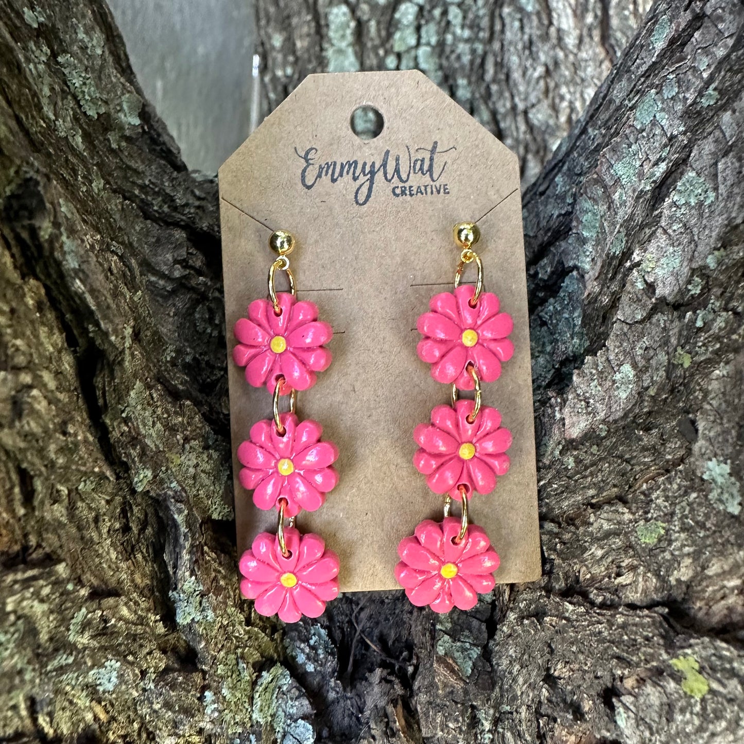 Pink Triple Daisy Drops
