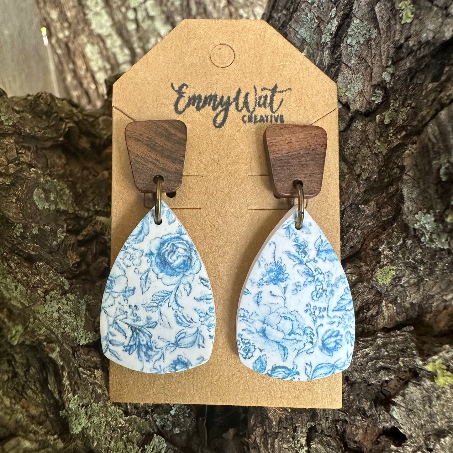Blue Toile Teardrops