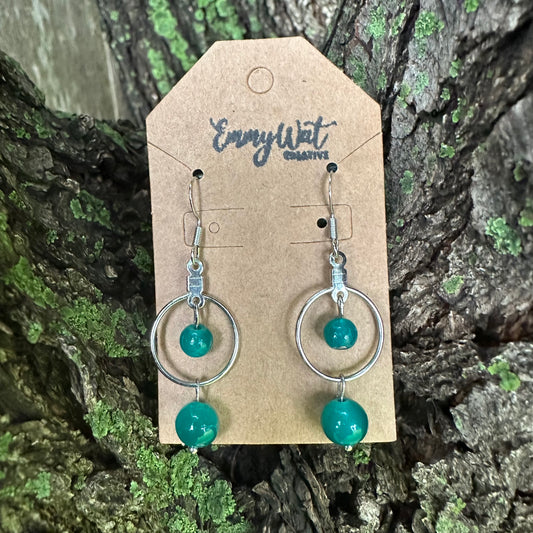 Teal Beaded Earrings