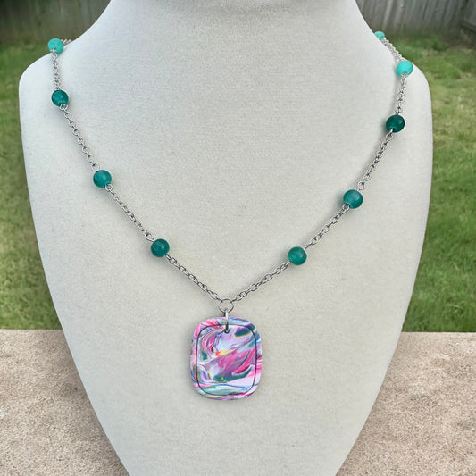 Neon Swirl Necklace