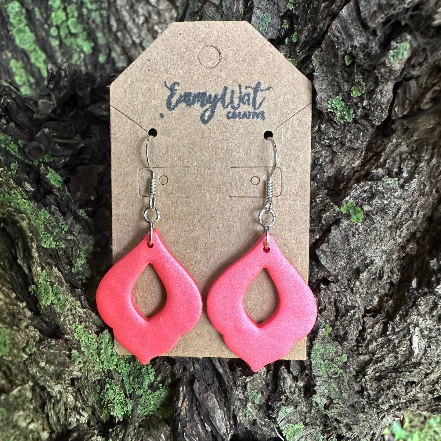 Salmon Pearl Filigree Teardrop