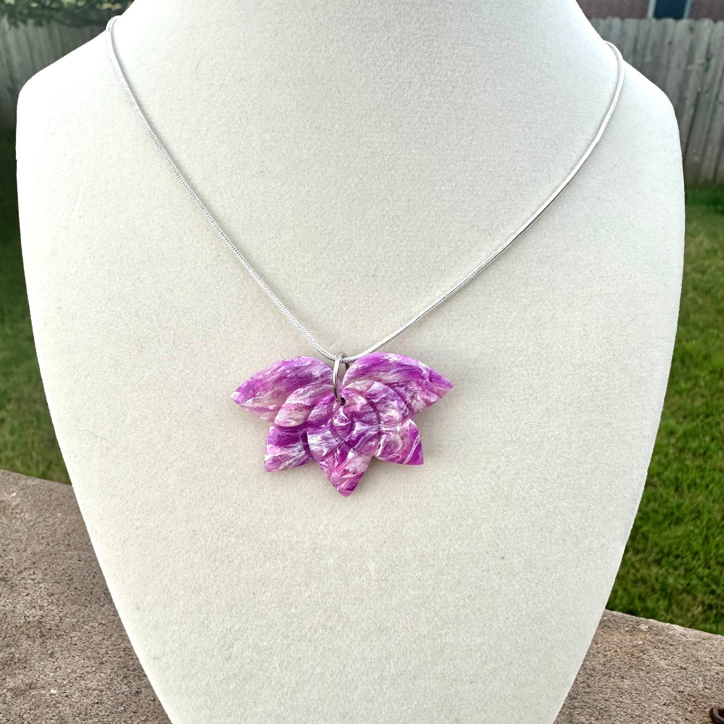 Amethyst Inspired Lotus Necklace