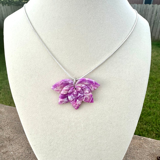 Amethyst Inspired Lotus Necklace