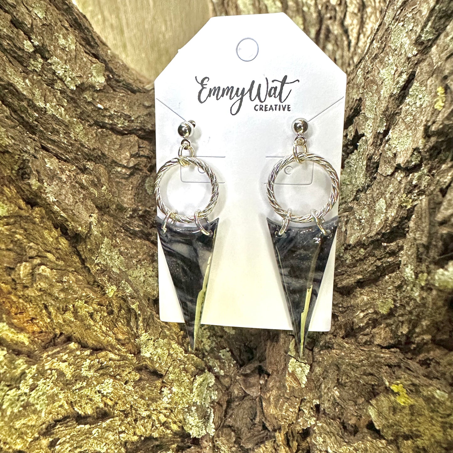 Translucent Black Marble Triangle Drops