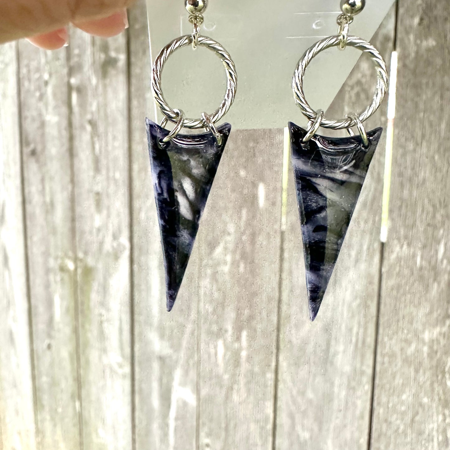 Translucent Black Marble Triangle Drops
