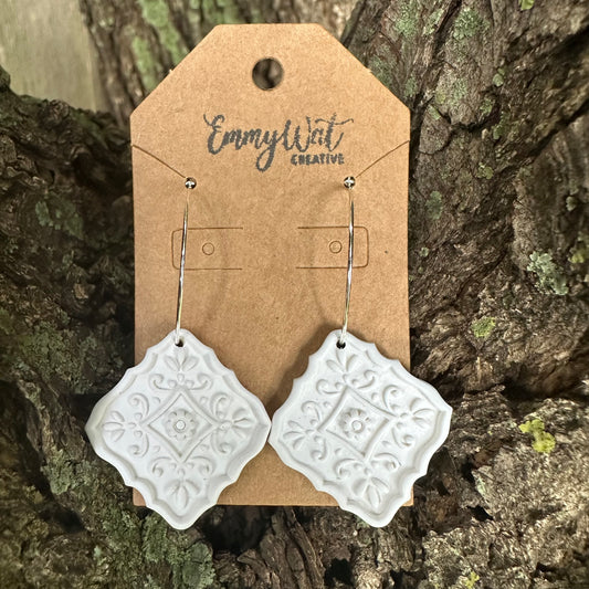 Vintage Tile Inspired Hoops