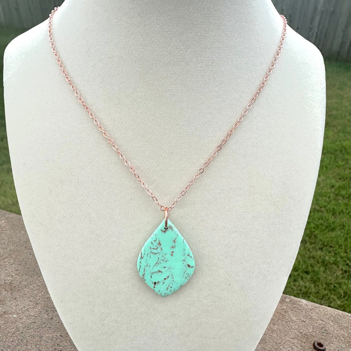 Mint and Rose Gold Necklace
