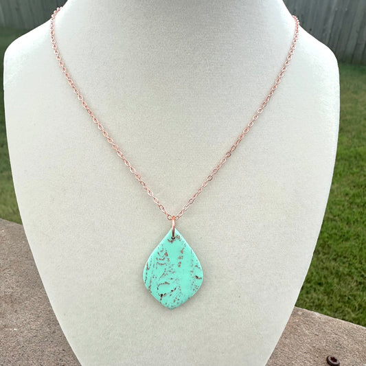 Mint and Rose Gold Necklace