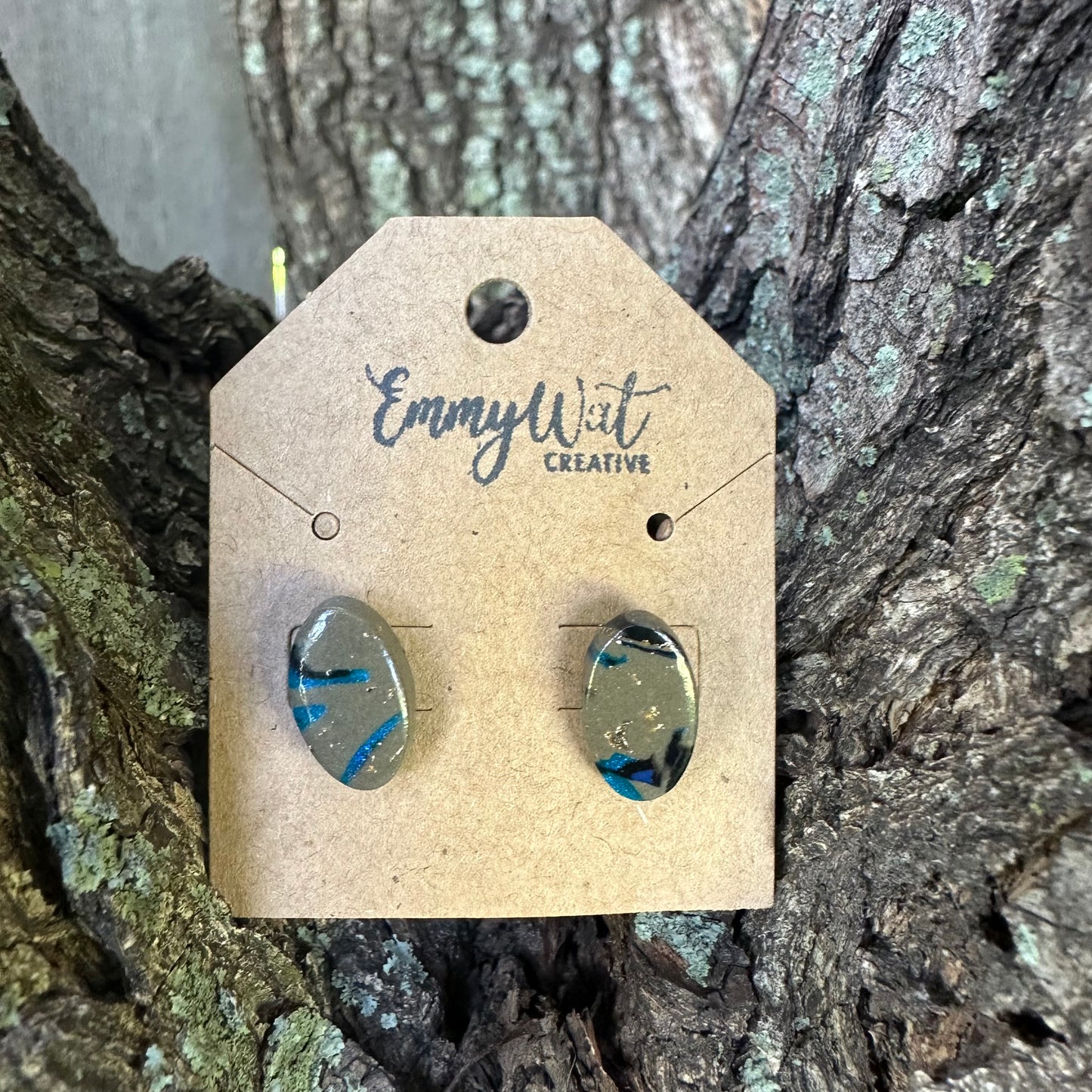 Bold Abstract Oval Studs