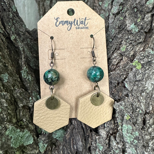 Beige Leather Inspired Hexagons
