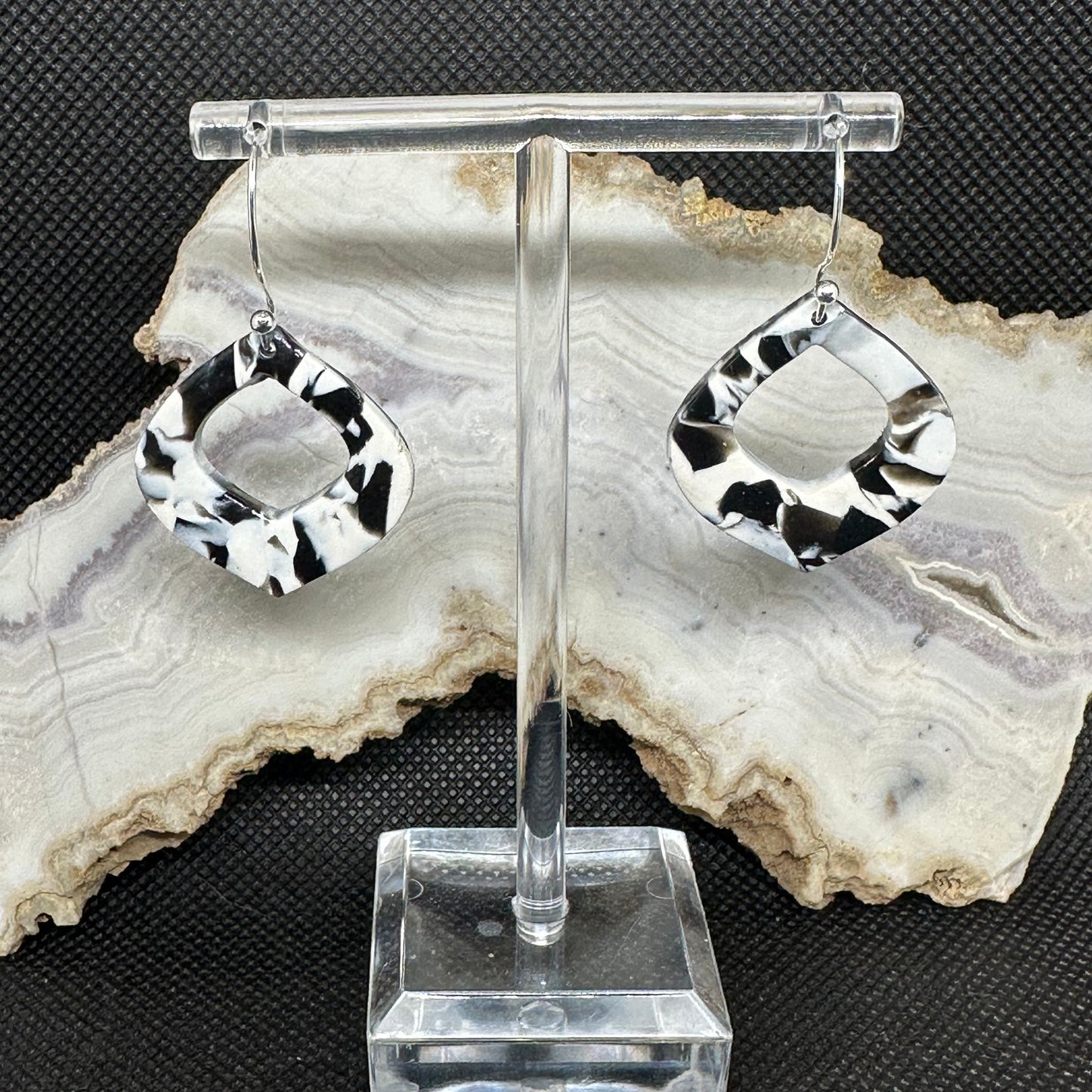 Monochrome Marble Geo Diamond