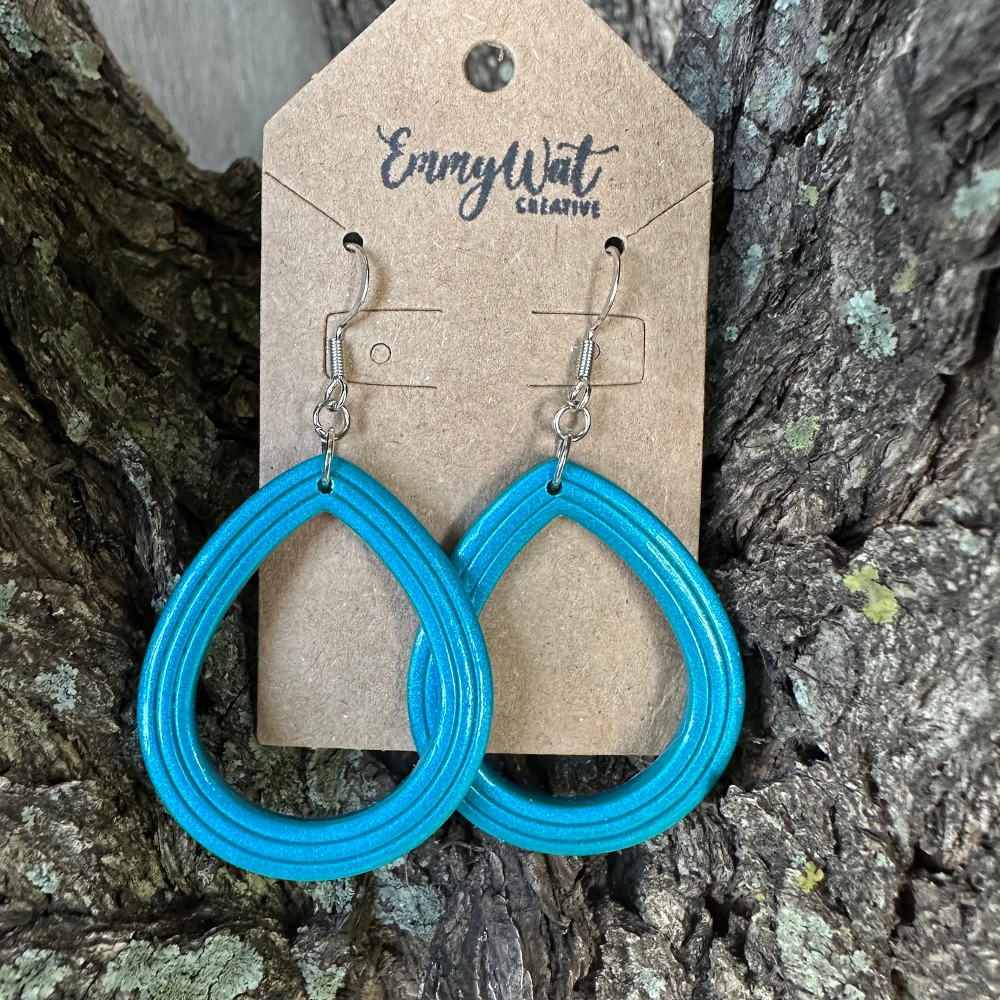 Peacock Blue Open Teardrops