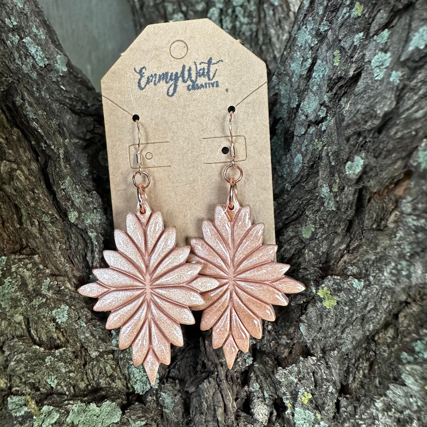 Shimmering Rose Gold Statement Earrings