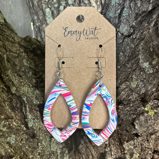 Neon Swirl Open Teardrops
