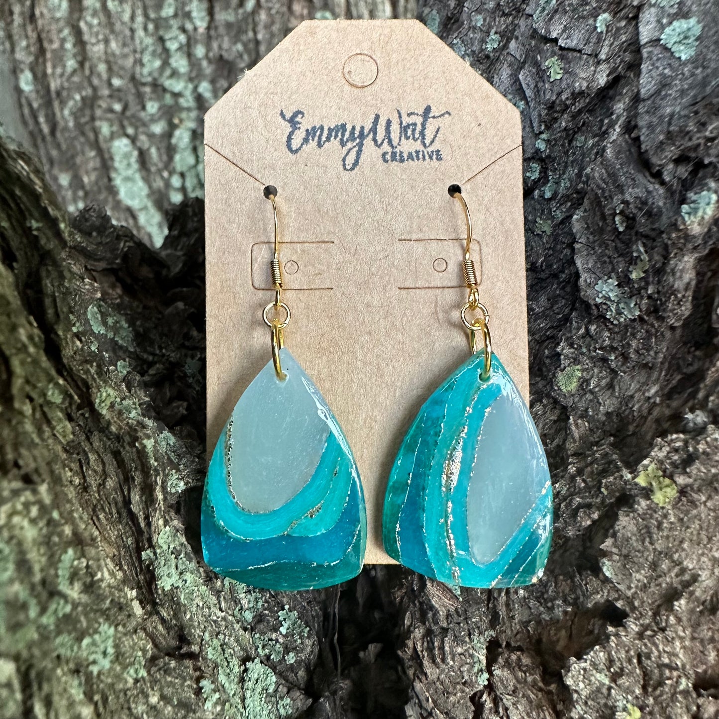 Teal Geode Teardrops