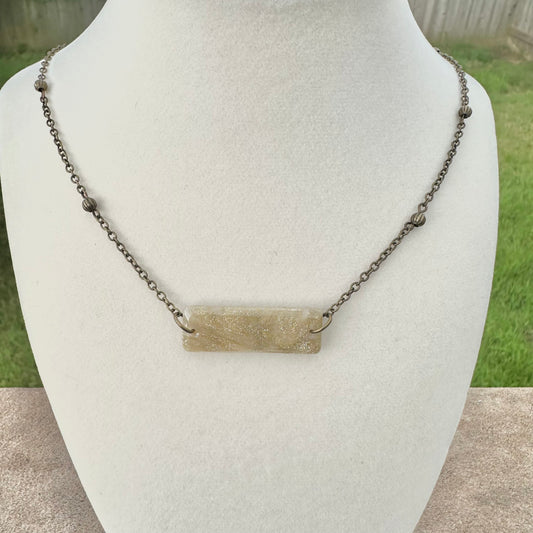 Gold Swirl Bar Necklace