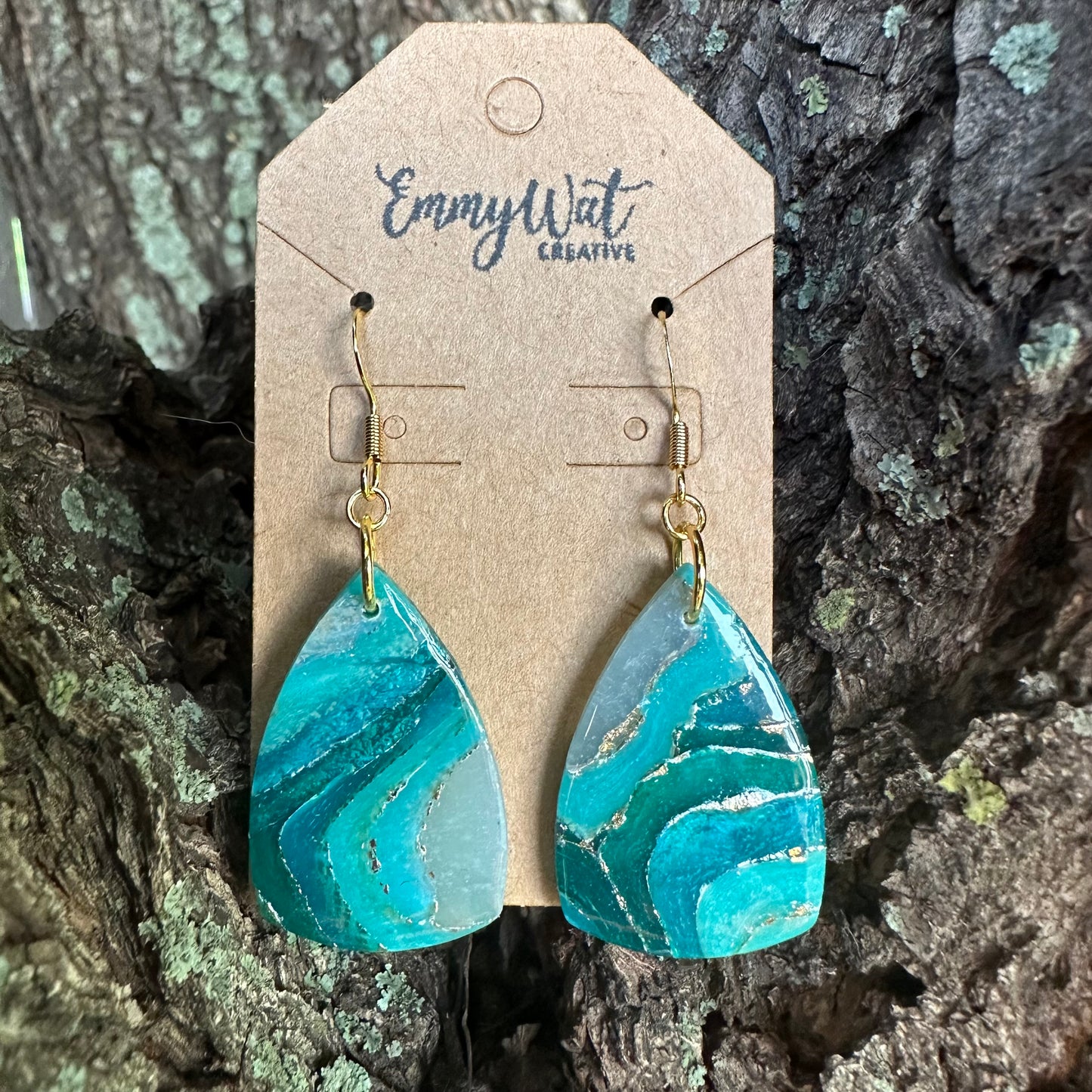 Teal Geode Teardrops