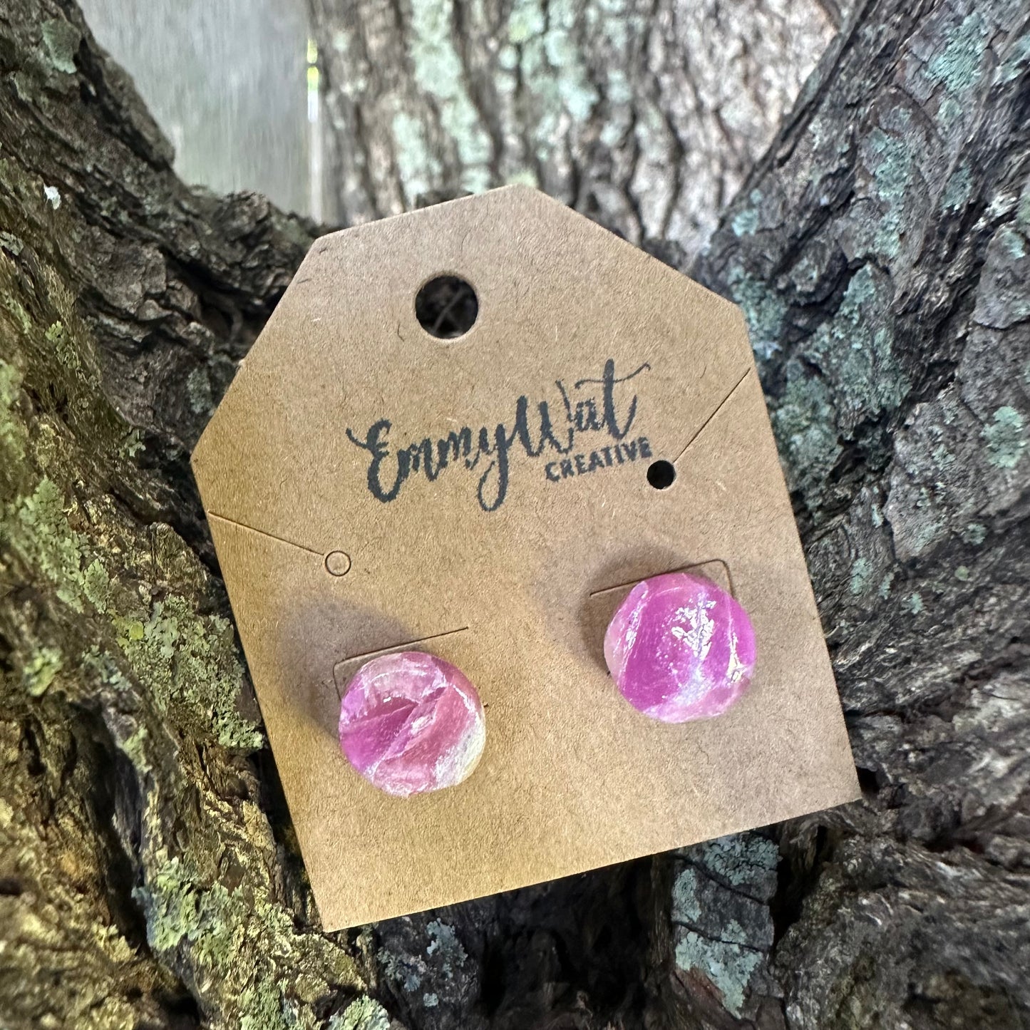 Round Amethyst Studs