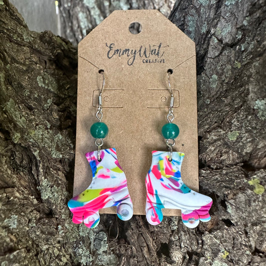 Neon Swirl Retro Rollerskate