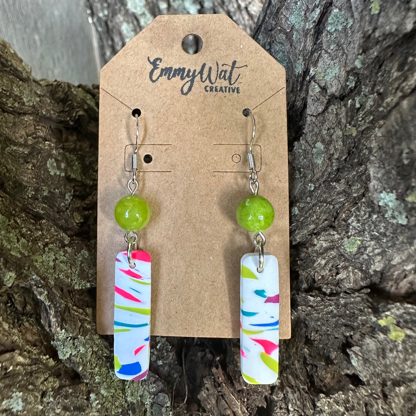 Neon Swirl Bar Dangles