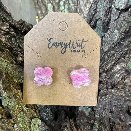 Amethyst Inspired Clover Studs