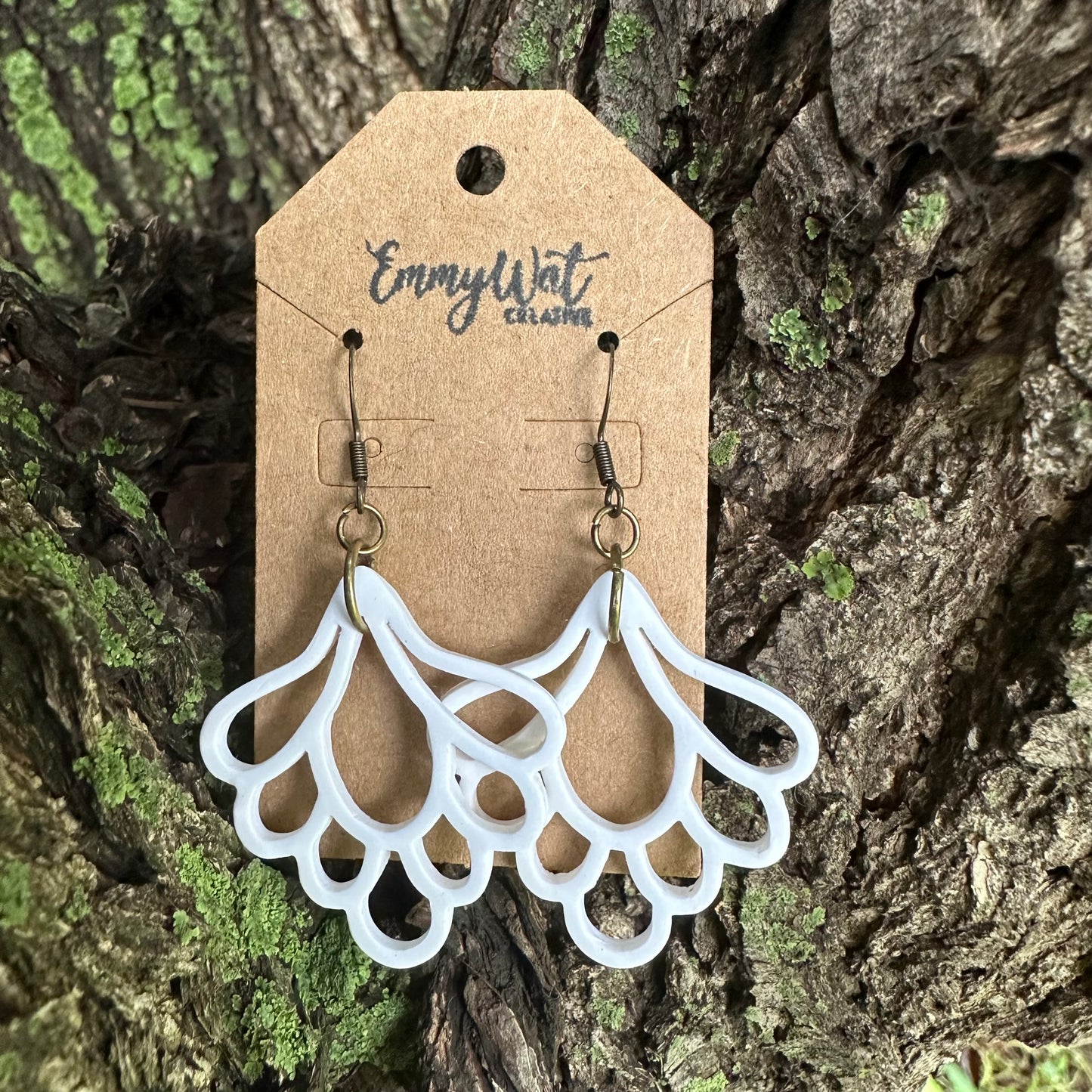 Elegant White Filigree Drop Earrings