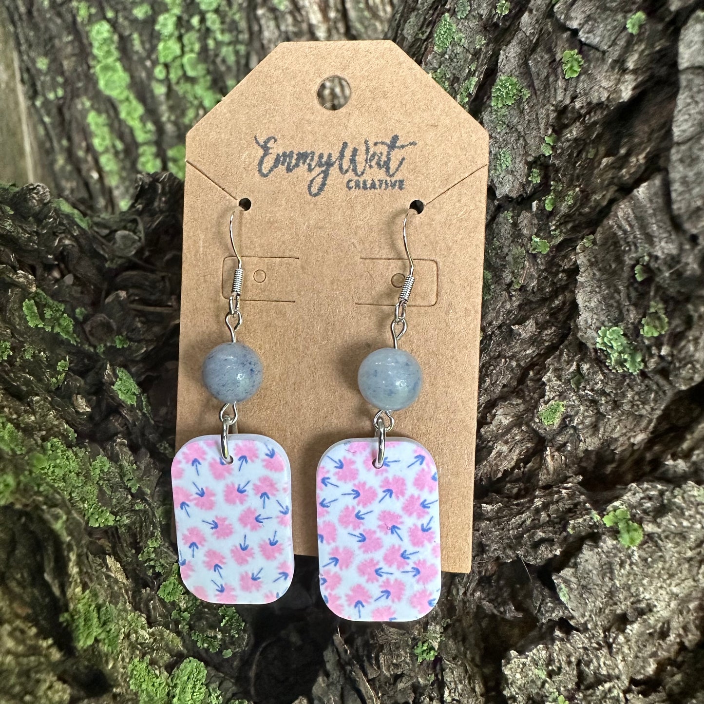 Pink and Blue Floral Rectangle
