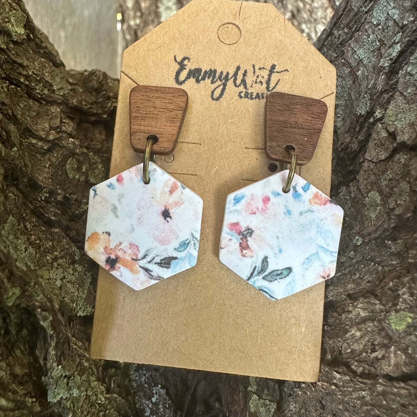 Watercolor Floral Hexagons