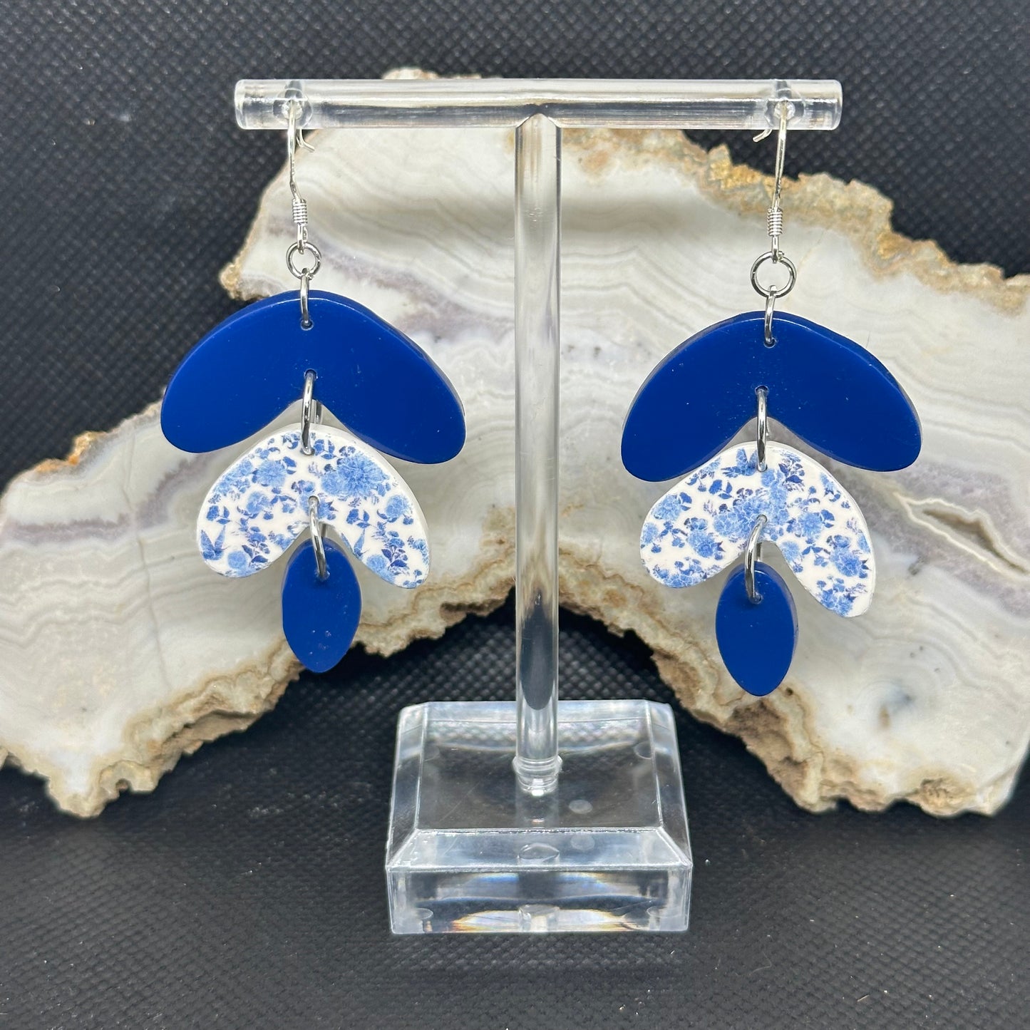 Tiered Blue and White Toile Drops