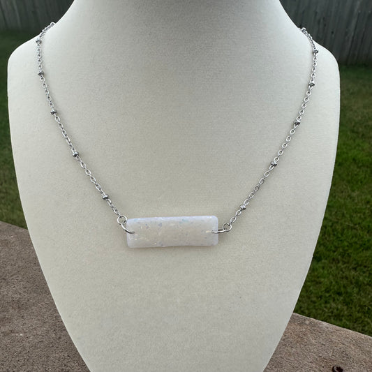 Opal Inspired Bar Necklace