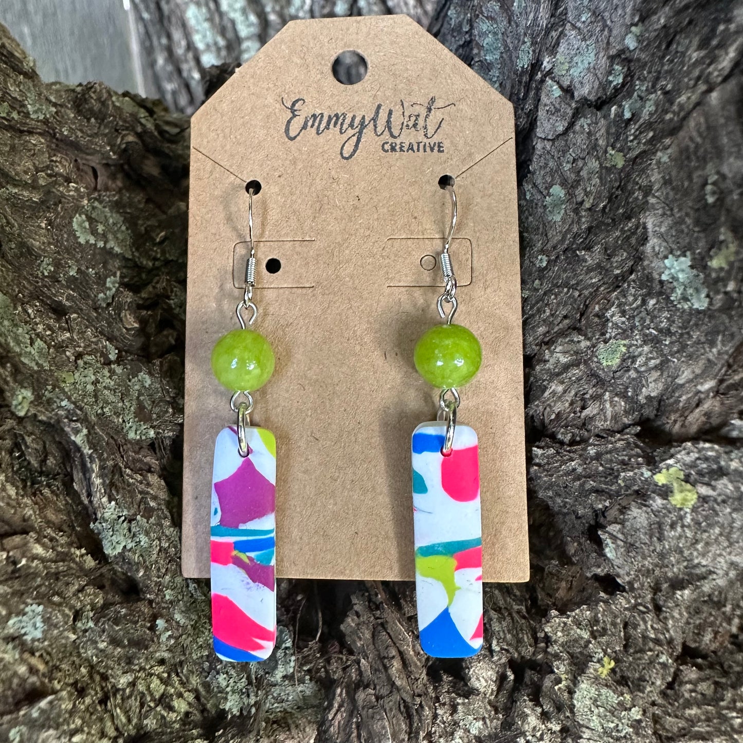 Neon Swirl Bar Dangles
