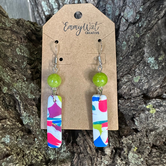 Neon Swirl Bar Dangles