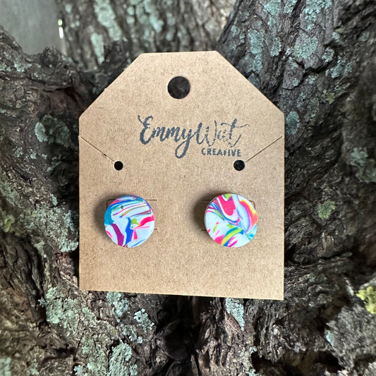 Neon Swirl Studs