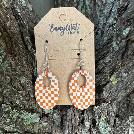 Orange Checkerboard Ovals