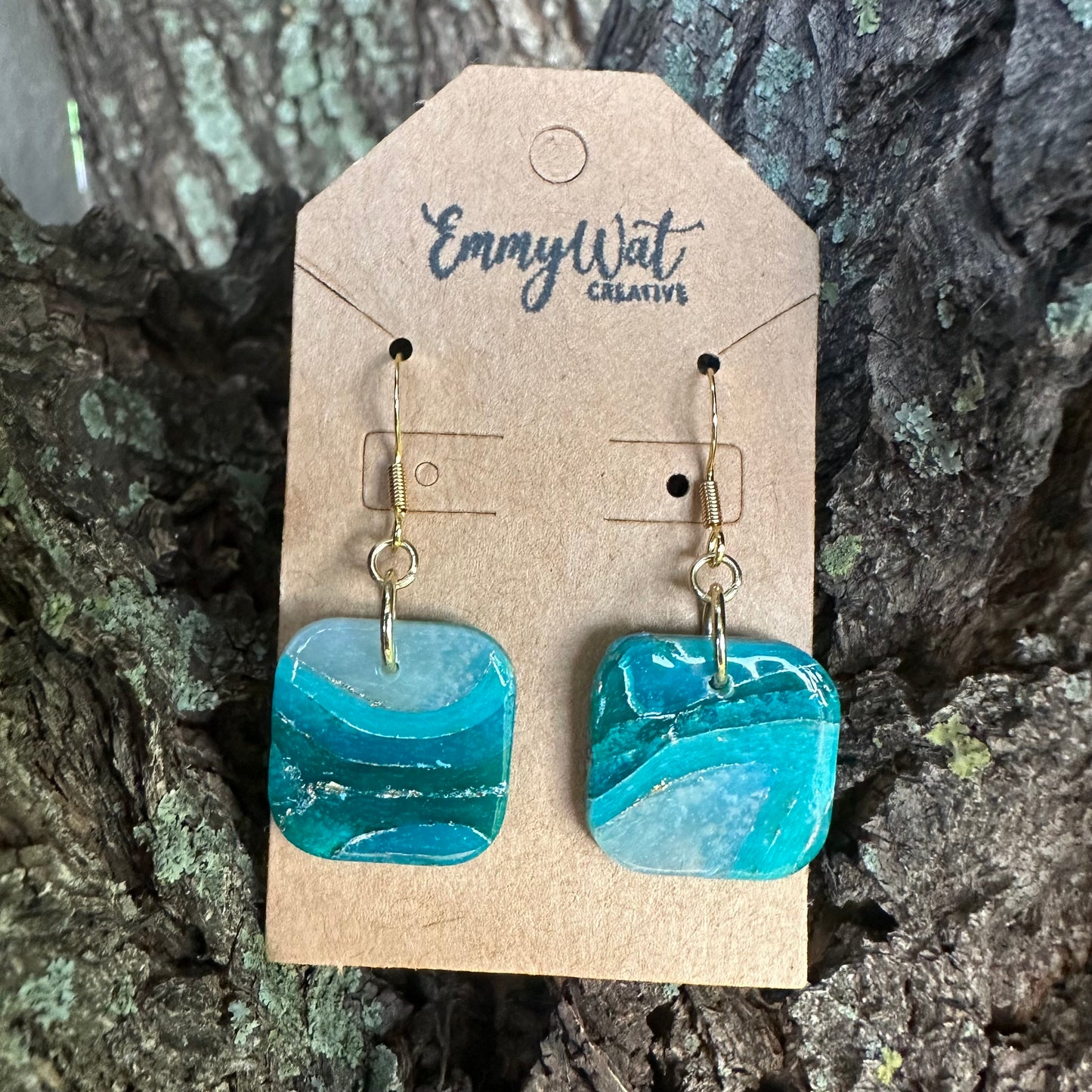 Teal Geode Squares